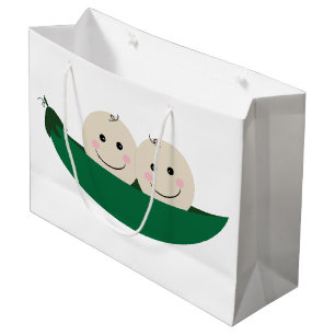Two Peas in a Pod Twins Baby Large Gift Bag