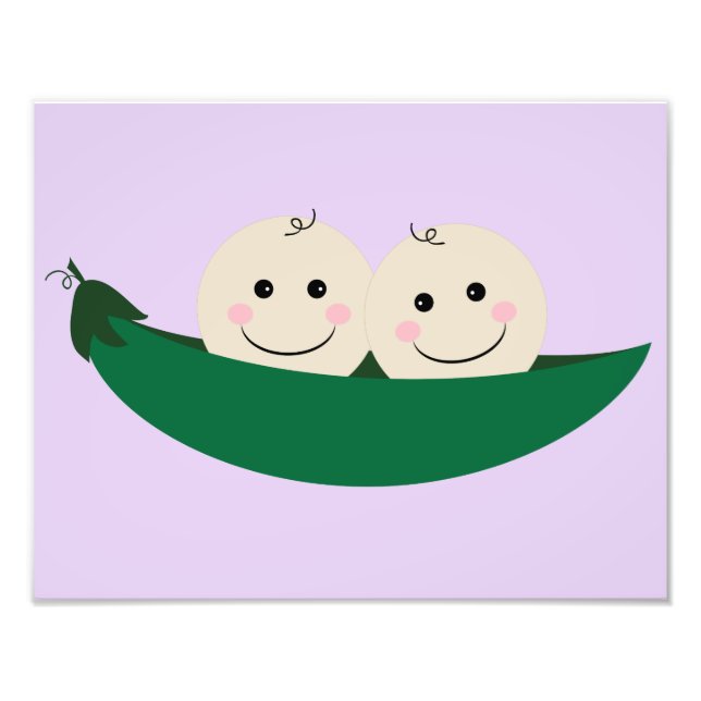 Two Peas in a Pod Twins Baby Photo Print (Front)