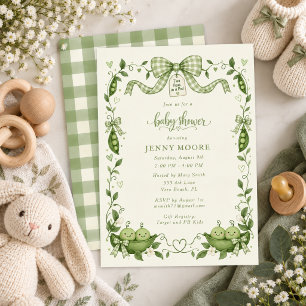 Two Peas in a Pod Twins Baby Shower Invitation