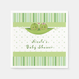 Two Peas in a Pod Twins Baby Shower Party Custom Napkin