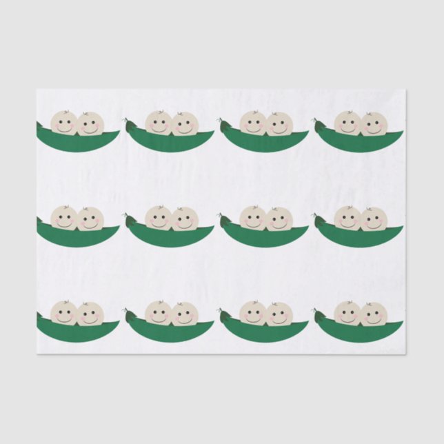 Two Peas in a Pod Twins Baby Tissue Paper (Front)