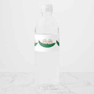 Two Peas in a Pod Twins Baby Water Bottle Label