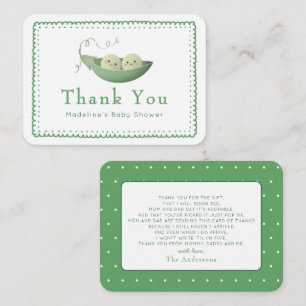 Two Peas in a Pod Twins Doodle Baby Thank You Card