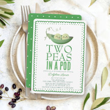 Two Peas in a Pod Twins Green Doodle Baby Shower