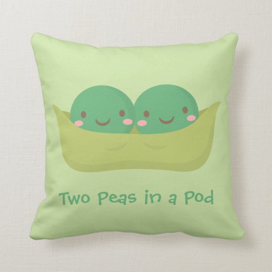 Two Peas in a Pod Twins Nursery Room Decor Throw Pillow
