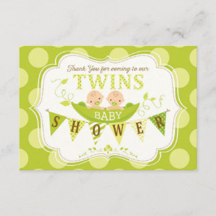 Two Peas in a Pod Twins Thank You Card