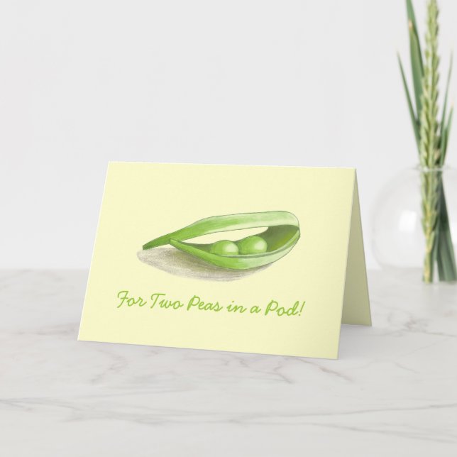 Two Peas in a Pod Wedding Card (Front)