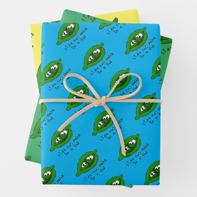 Two Peas In A Pod Wrapping Paper (In situ)