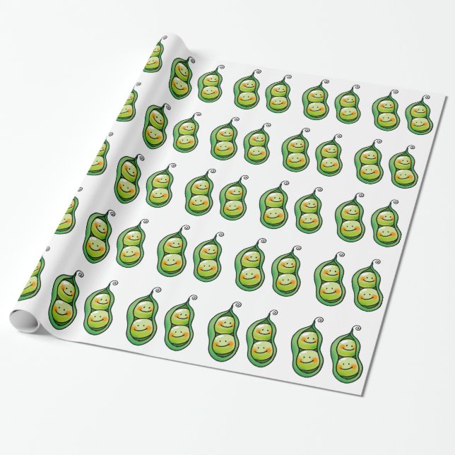 Two peas in a pod wrapping paper (Unrolled)