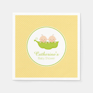 Two Peas in Pod Baby Shower Paper Napkin