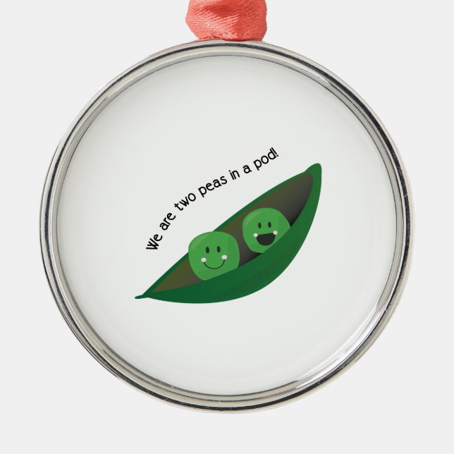 Two Peas in Pod Metal Ornament (Front)
