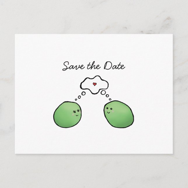 Two Peas Without a Pod Announcement Postcard (Front)