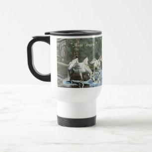 Two Pegasi and Totem Poles Fantasy Art Mug