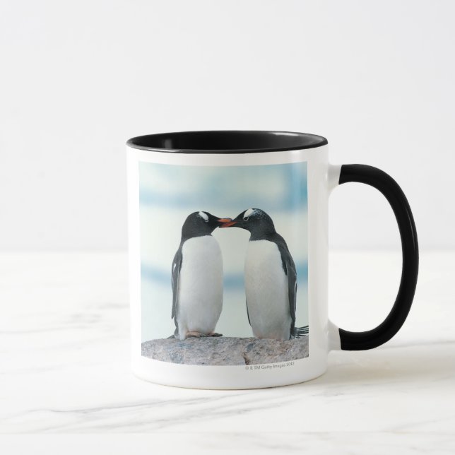 Two Penguins touching beaks Mug (Right)