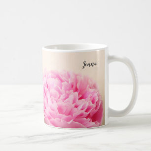 Two peonies pink coffee mug
