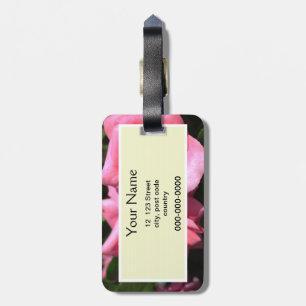 two perfect hot pink rose flowers. love luggage tag