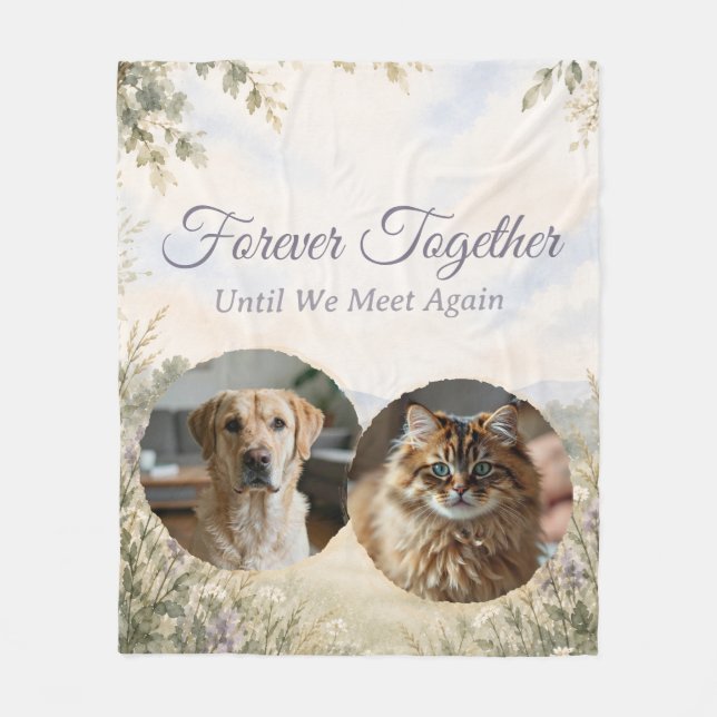 Two Pet Memorial Blanket | Personalized Gift (Front)