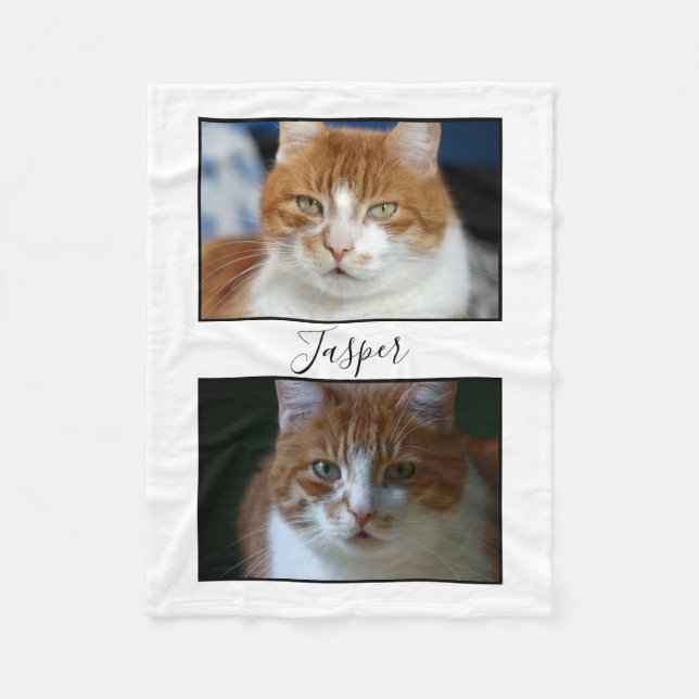 Two Pet Photo Fleece Blanket (Front)