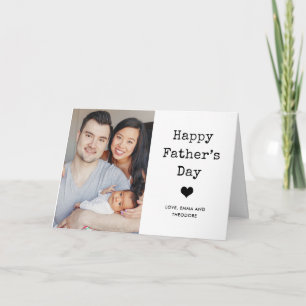 Two Photo and Typewriter Text Happy Father's Day Card
