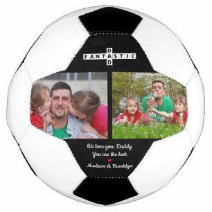 Two Photo Best Ever Fantastic Dad Crossword Puzzle Soccer Ball