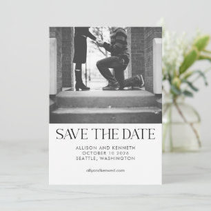 Two Photo Black White Elegant Chic Wedding Save The Date