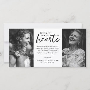 Two Photo Black & White Funeral Thank You