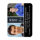 Two Photo Blue Leather Look Graduation