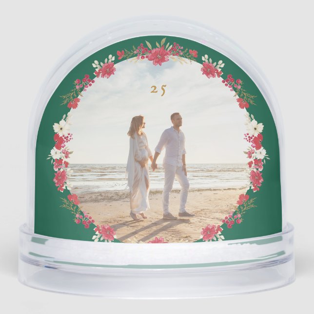 two photo christmas holiday floral green wreath  (Avant)