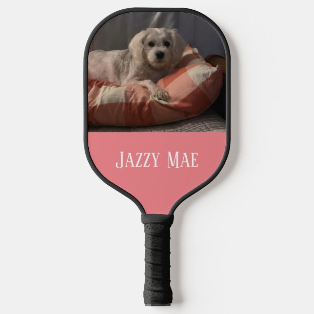 Two Photo Collage Monogram Pickleball Paddle (Front)
