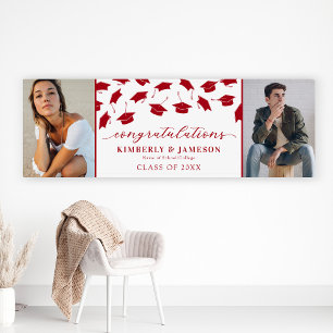 Two Photo Double Graduation Banner