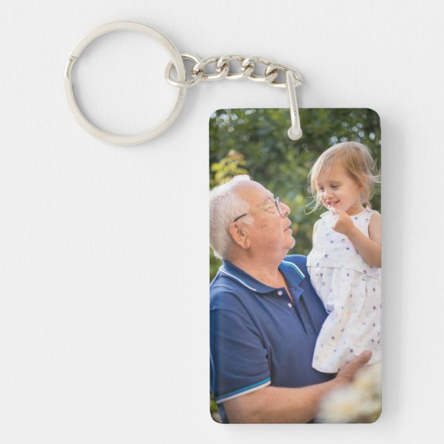 Two Photo Double Sided Create Your Own Photo  Keychain (Front)