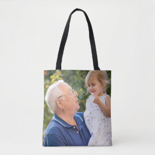 Two Photo Double Sided Create Your Own Photo  Tote Bag