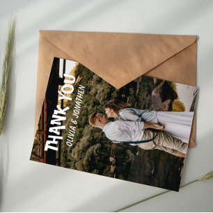 Two Photo Elegant Thank You Card