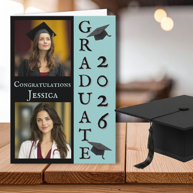 Two Photo Graduation Congratulations Card (Creator Uploaded)