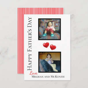 Two Photo Happy Father's Day Personalized Card