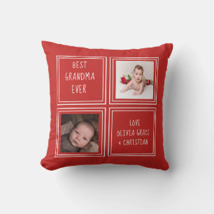 Two Photo Personalized One of a Kind Template Throw Pillow