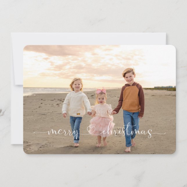 Two Photo Simply Us II Flat Holiday Card (Front)