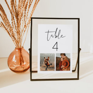 Two Photo Table Number Modern Minimalist