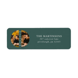 Two Photo Teal Return Address and Name