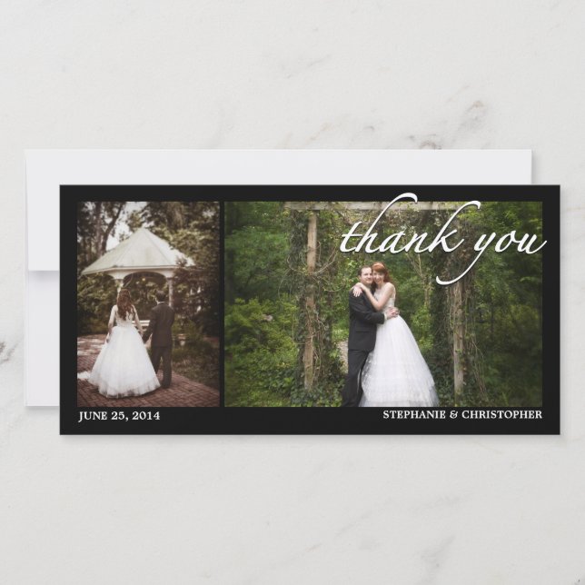 Two Photo Wedding Thank You Photocard (Front)