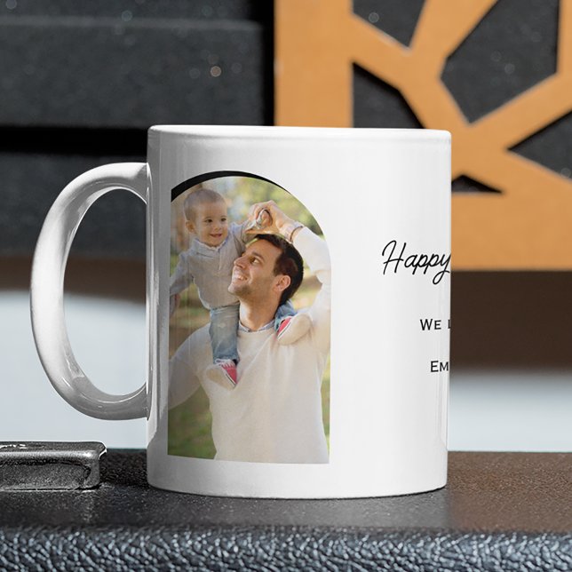 Two Photo Window with Text Father's Day, White Coffee Mug (Creator Uploaded)