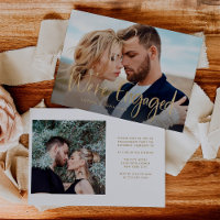 Two Photo with Faux Gold Script | Engagement Party