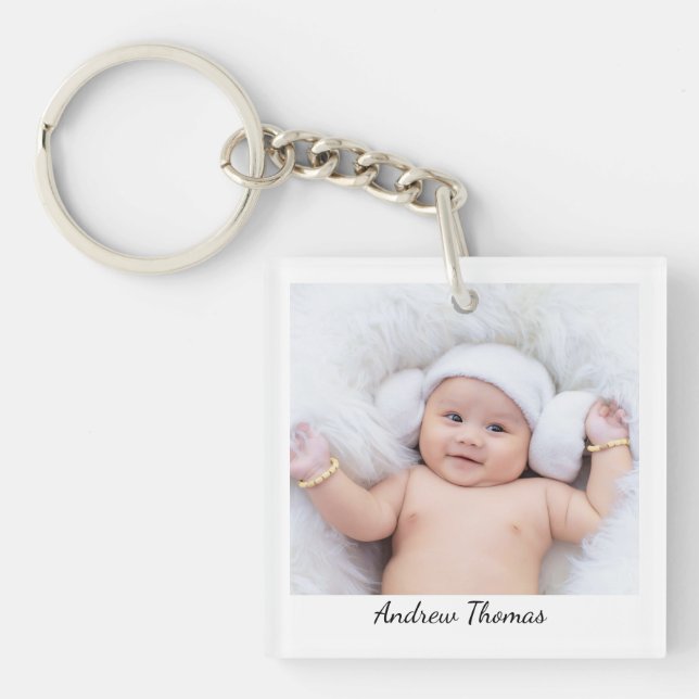 Two-Photo with Name Keychain (Front)