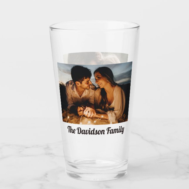 Two Photos Custom Pint Glass (Front)