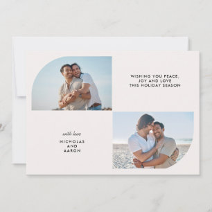 TWO PHOTOS HALF ARCH SIMPLE CHRISTMAS HOLIDAY 