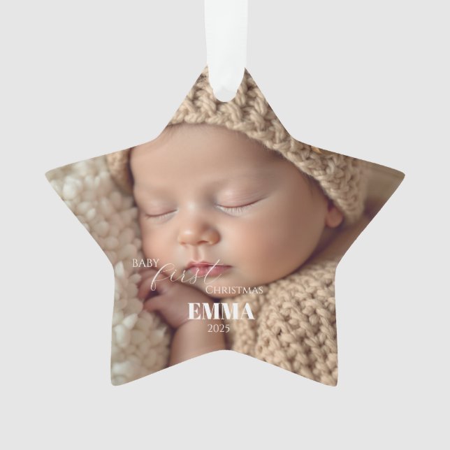 Two Photos Minimalist Baby First Christmas (devant)