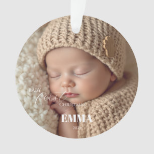 Two Photos Minimalist Baby First Christmas Ornament