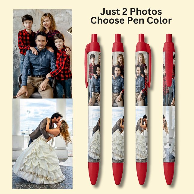 Two Photos on Red  Black Ink Pen (Creator Uploaded)