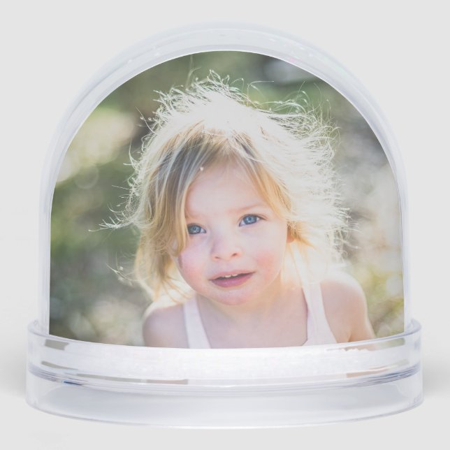Two Photos Stylish Simple Christmas Snowglobe (Front)
