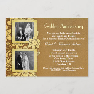 two photos wedding anniversary invitations